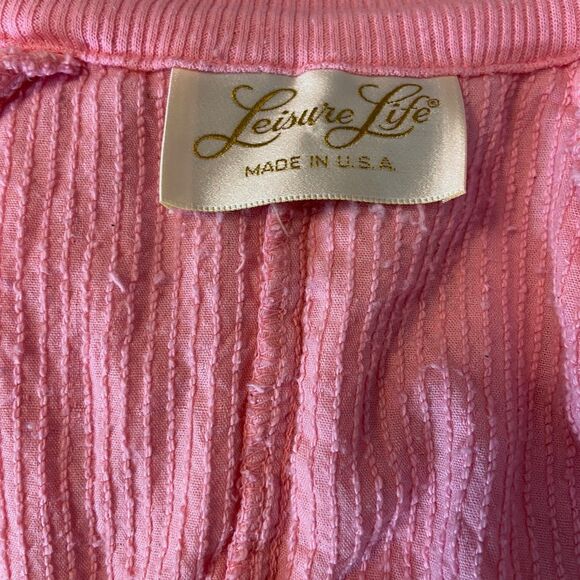 Vintage 80s 90s Bubblegum Pink Chenille Jumpsuit S/M/L Leisure Life terrycloth - Picture 15 of 15